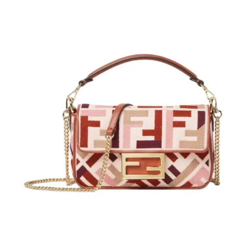 FENDI Baguette Холст Сумка через плечо Сумка Мини Женская Многоцветная