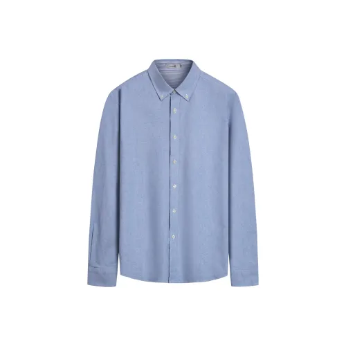 YULANGGONGWU Темно-синие мужские рубашки