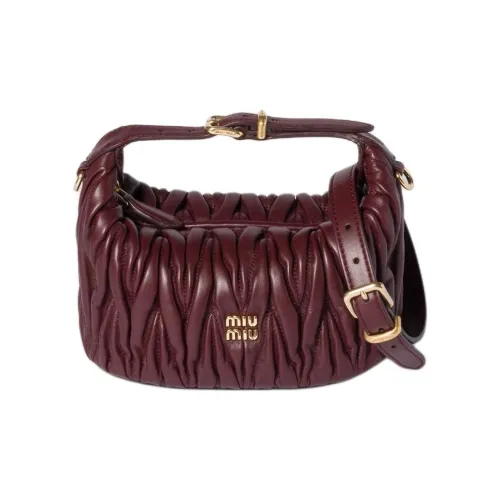 MIU MIU Matelassé Lambskin Bag Women's Burgundy