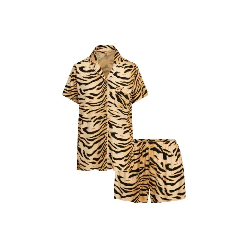 SKIMS FW25 Сон Короткий Рукав Пуговица Вверх Набор Комплект Пижама Женские