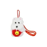 Щенок с пушистым мехом + Красная маленькая сумка