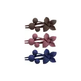 Цветочный заколка "уточка" (кофейный + красный + синий)