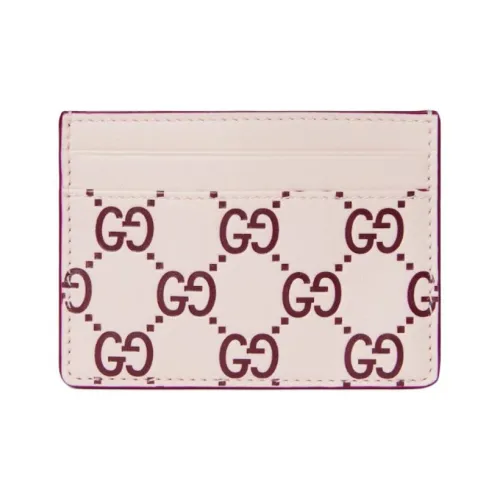 GUCCI GG Emblem Коровья кожа Держатель для карт Женский Розовый