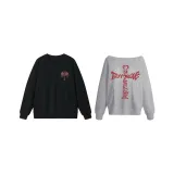 Черный круглый вырез / Серый асимметричный вырез