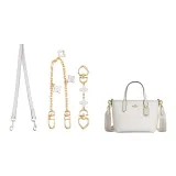 [Glacier White Подмышечный Комплект из трех предметов] Удлинительная цепь 15 см, застежка в форме сердца + декоративная цепь 30 см + подмышечный плечевой ремень 66 см