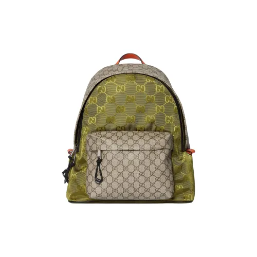 GUCCI Nylon Рюкзак Средний Мужской Темно-зеленый Бежевый Темно-коричневый