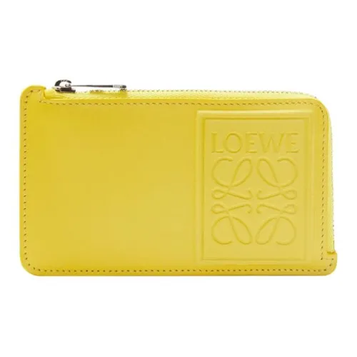 LOEWE Сатин Телячья кожа Кошелек Держатель для карт Мужской Желтый