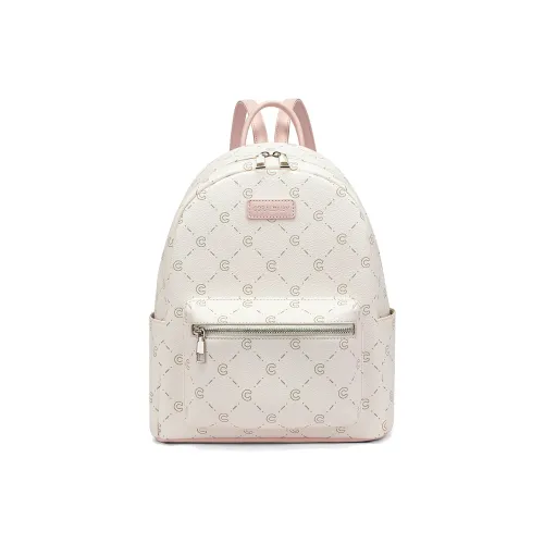 CORALDAISY Рюкзак из синтетической кожи стандартный женский бежевый и розовый