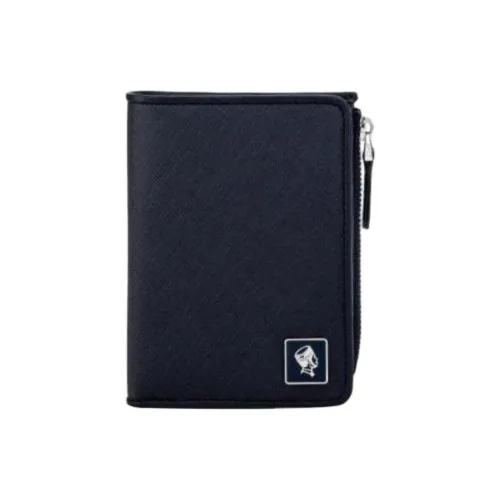 PORTER Галька текстура Коровья кожа Кошелек Унисекс Темно-синий