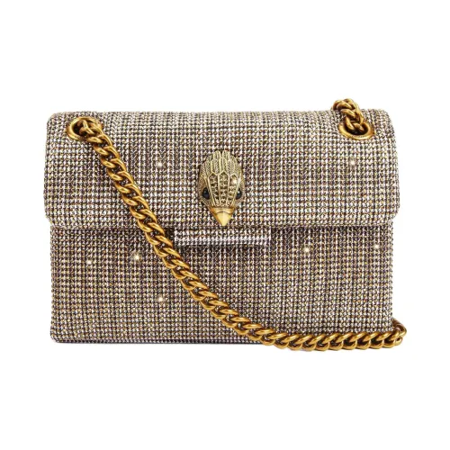 Kurt Geiger London Kensington Гусиная лапка Ткань Сумка через плечо Сумка через плечо Мини Женская Золото