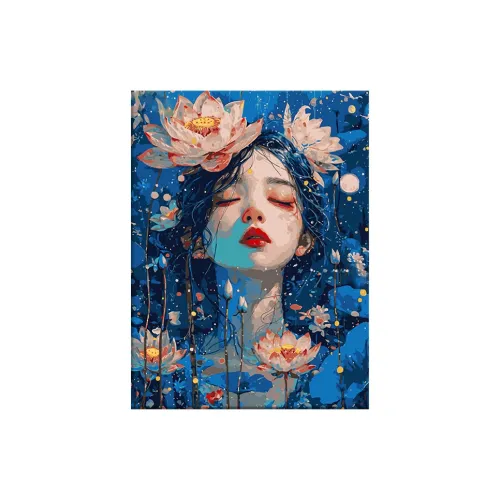 MENGJIMA DIY Blue Moon Dream Shadow Numbers Oil Paintings Наборы для раскрашивания фигурок