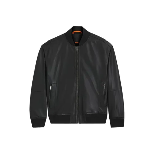 Hugo Boss Черные Мужские Кожаные Куртки