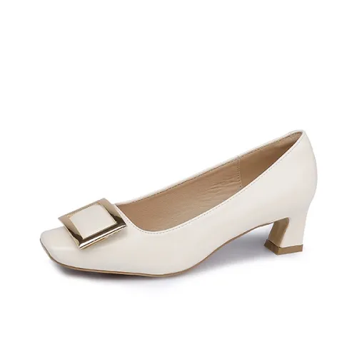 Lanza Грубый каблук Высокие каблуки Женские Кремово-белый