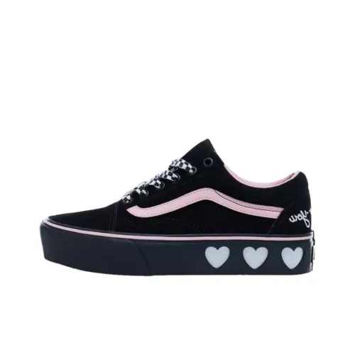 Lazy Oaf x Vans Old Skool Скейтборд Кроссовки Женские Черный Розовый