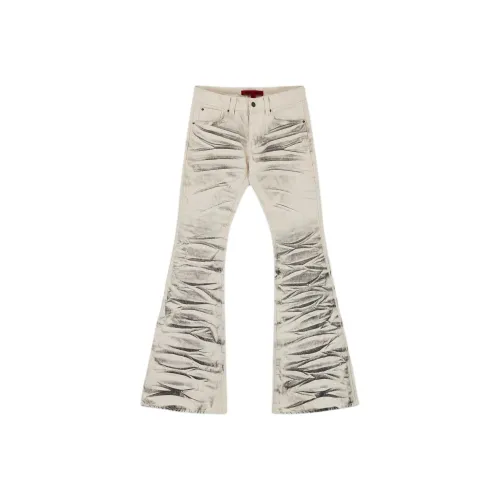 Jaded London Arctic White Drift Flared Jeans Men's