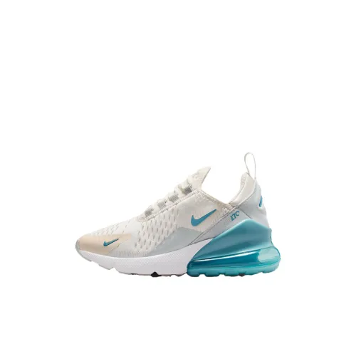 Nike Air Max 270 Дышащая Поддержка Низкий Топ Детская Беговая Обувь Жемчужно-Белый Синий Светлый Серебряный Унисекс