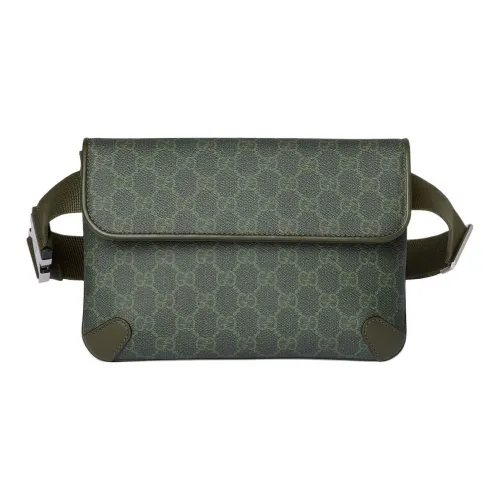 GUCCI GG Supreme Кожаная отделка Бананка Маленький Унисекс Лесной зеленый