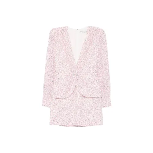 Alessandra Rich Длинное платье с длинными рукавами женское