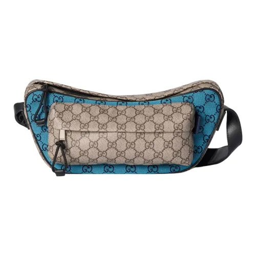 GUCCI Нейлон с Цветом Холста Сумка через плечо Средняя Мужская Светло-синяя Черная Бежевая Темно-коричневая