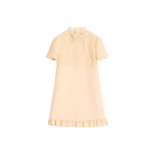 Valentino Короткий рукав Платье Женское Березовая древесина