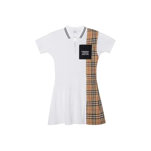 Burberry Белые Платья для Девочек