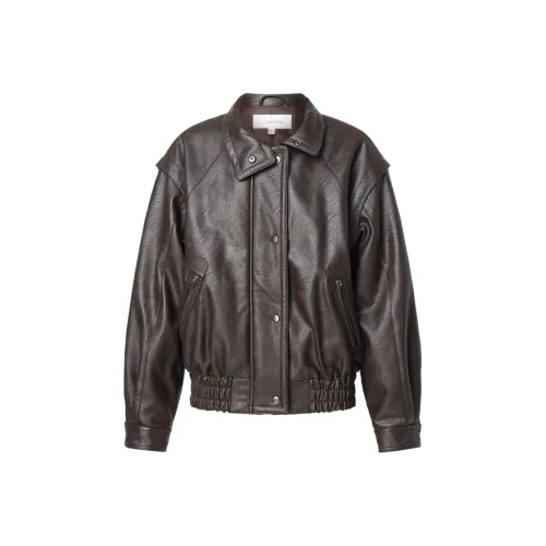 GLASSONS Куртка с воротником-трубкой из искусственной кожи женская