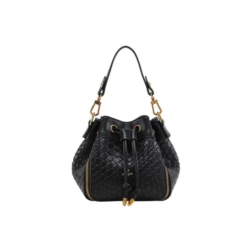 SMILE FOCUS Microfiber Synthetic Leather Корзина Сумка Плечевая Сумка Стандартная Женская Черная