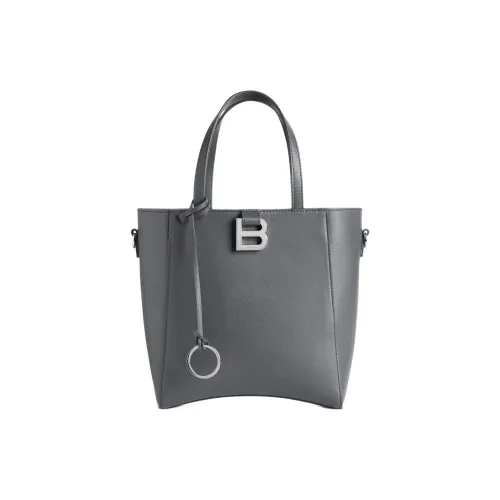 Balenciaga HOURGLASS Коровья кожа Тоут Сумка Сумка для покупок Сумка на плечо Сумка Маленькая Женская Серого цвета