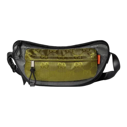 GUCCI Нейлон Сумка через плечо Средняя Мужская Черная и Серая и Зеленая