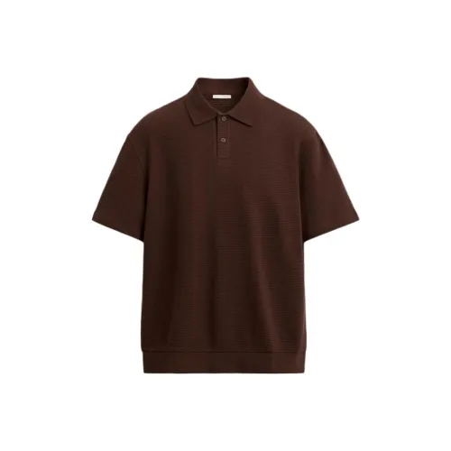 ZARA Темно-красный цвет Мужская поло