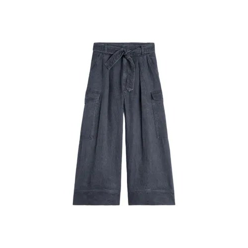 ZARA Выстиранные синие женские карго-брюки