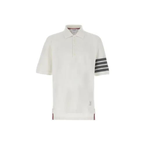 THOM BROWNE Белая Мужская Рубашка Поло