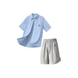 Light Blue (Happy Shark Chest Logo) + Paris Gray (Happy Shark Pants Logo)  
Светло-синий (Логотип на груди Happy Shark) + Парижский серый (Логотип на штанах Happy Shark)
