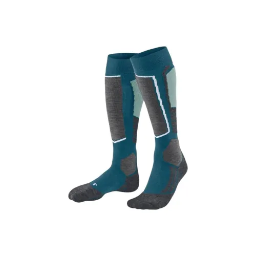 Falke 1 пачка синие женские носки до колена