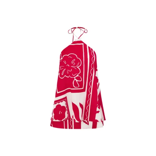 SABO SKIRT Красный Белый Женские Слип-платья