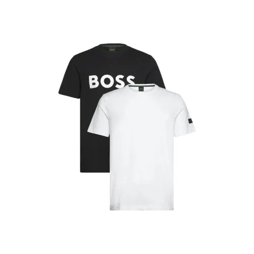 Hugo Boss 2 пачки Белый+Черный Мужские T-рубашки