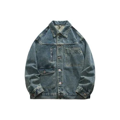 Azvk TBK S8828 Винтажный синий Унисекс Джинсовые куртки