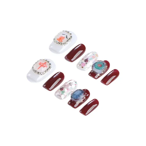 BDQC Китайский стиль Маджонг Креативный Осветляющий Короткий Ногтевой Свет Therapy Nail 15mm Фальшивый Ногтевой