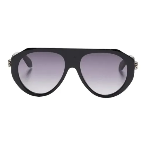 BVLGARI Ацетат Aviator Солнцезащитные очки Женские Черные