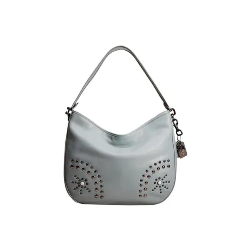 COACH Soft Tabby Кожа Сумка через плечо Женская Светло-синяя