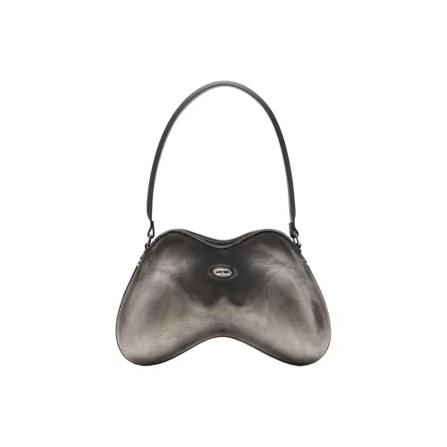 DIESEL ПУ (полиуретан) Сумка через плечо Стандартная Женская Черный и Серебряный