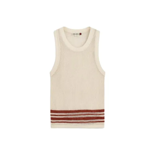 ZARA Linen White Men's Tank Tops