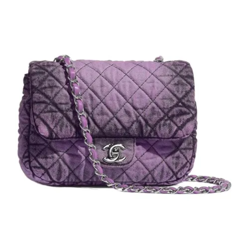 CHANEL Деним Сумка через плечо Женская Черная Фиолетовая