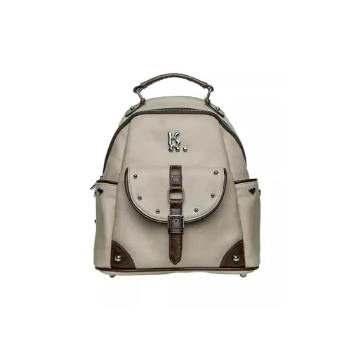 Kenghua Village Плиссированный Синтетическая Трава Рюкзак Средний Унисекс Бежевый Желтый