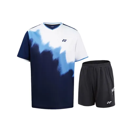 YONEX 110145 Темно-синий + 120061 Черный Мужские Бадминтонные Джерси