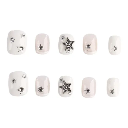 BDQC False Nail Осветляющий Металл Панк Мягкий Мода Осветляющий 15 мм False Nail Короткий LADDER Свет Однотонный Милый