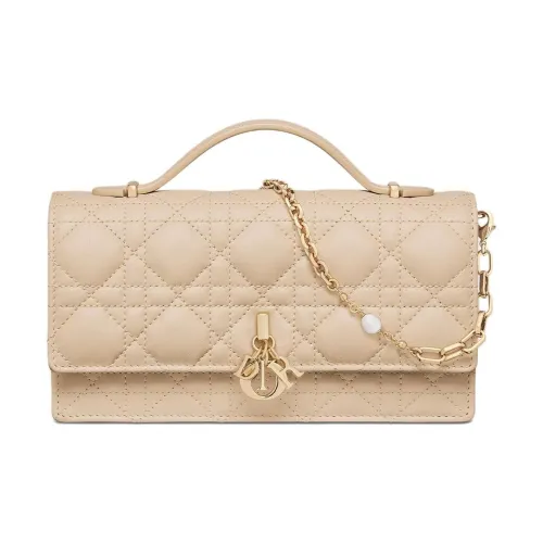 DIOR My Dior Sheepskin Crossbody Bag Mini Women's Rouge Beige