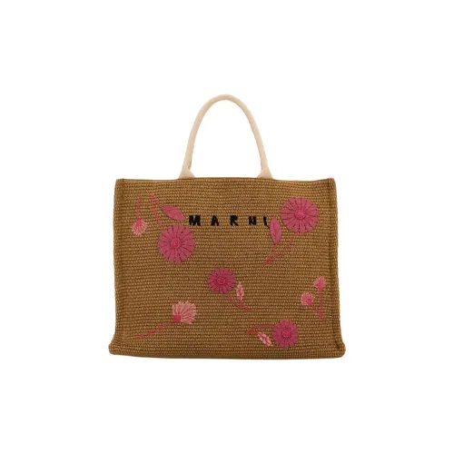 MARNI Рафия Тоут Сумка Сумка для покупок Сумка Женская Коричневая