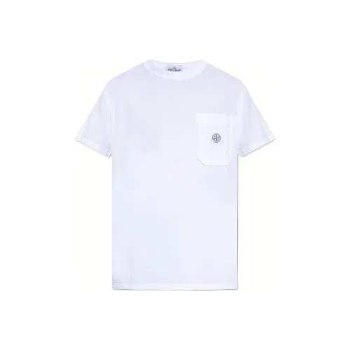 STONE ISLAND Белая Мужская T-Рубашка