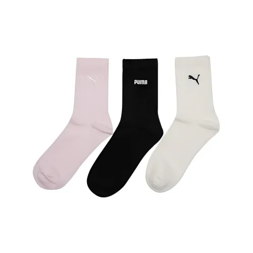 PUMA 3 шт Белый+Черный+Розовый Унисекс MID Носки до икры
